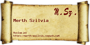 Merth Szilvia névjegykártya